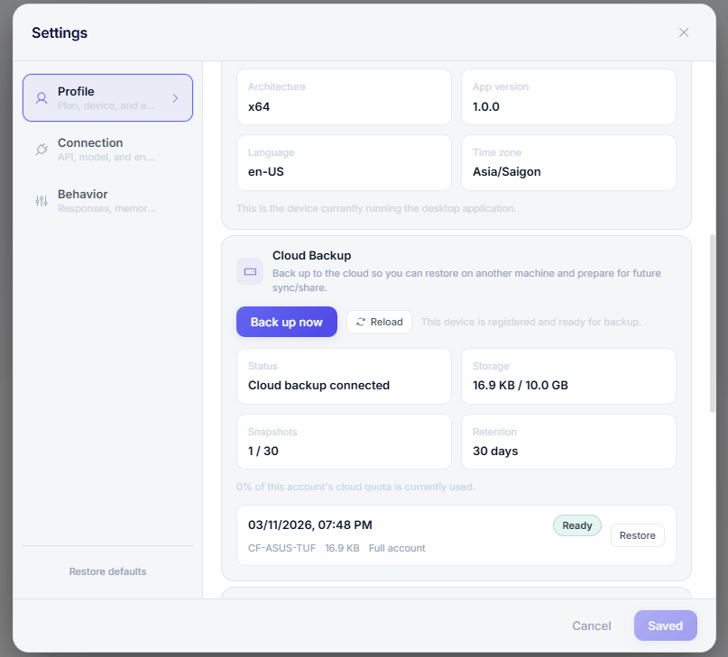 Encrypted Cloud Backup demo